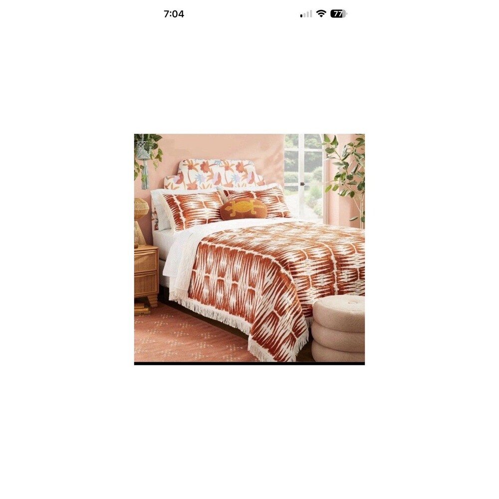 Opalhouse Jungalow Bohemian Quilt with Fringe Full/Queen NEW fall ivory cream